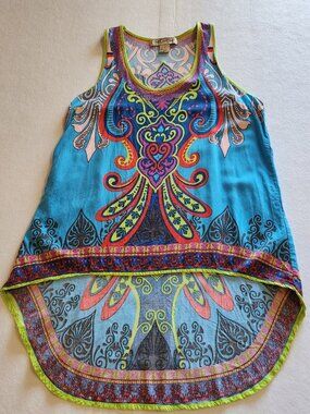 Flying Tomato Womens Vibrant Color Tank With High Low Hem Size Small